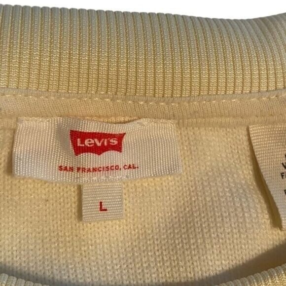 Levis Womens Meadow Polar Fleece Sweatshirt Large Sherpa Cozy Cream Oversized - Picture 5 of 9